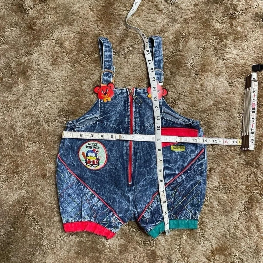 Vintage Kids Size 2T Blue Colorful Overalls Made in Taiwan‎